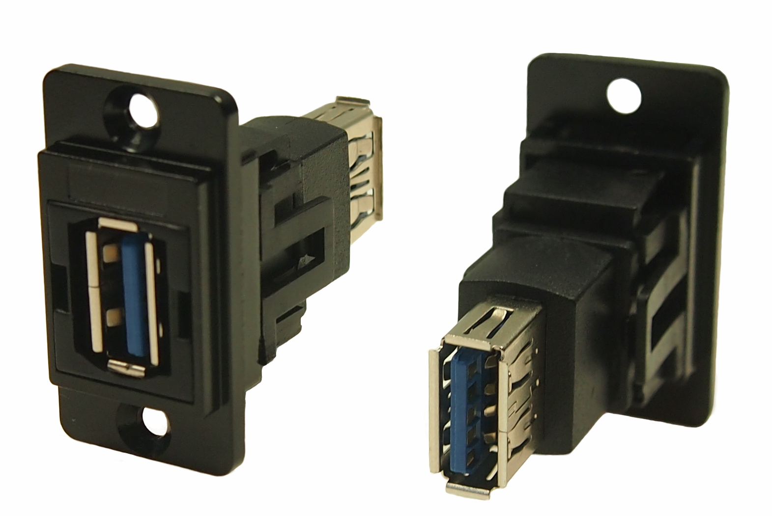 RS PRO Straight, Panel Female/Female- 2 Port Type USB Type A to A USB Connector USB 3.0