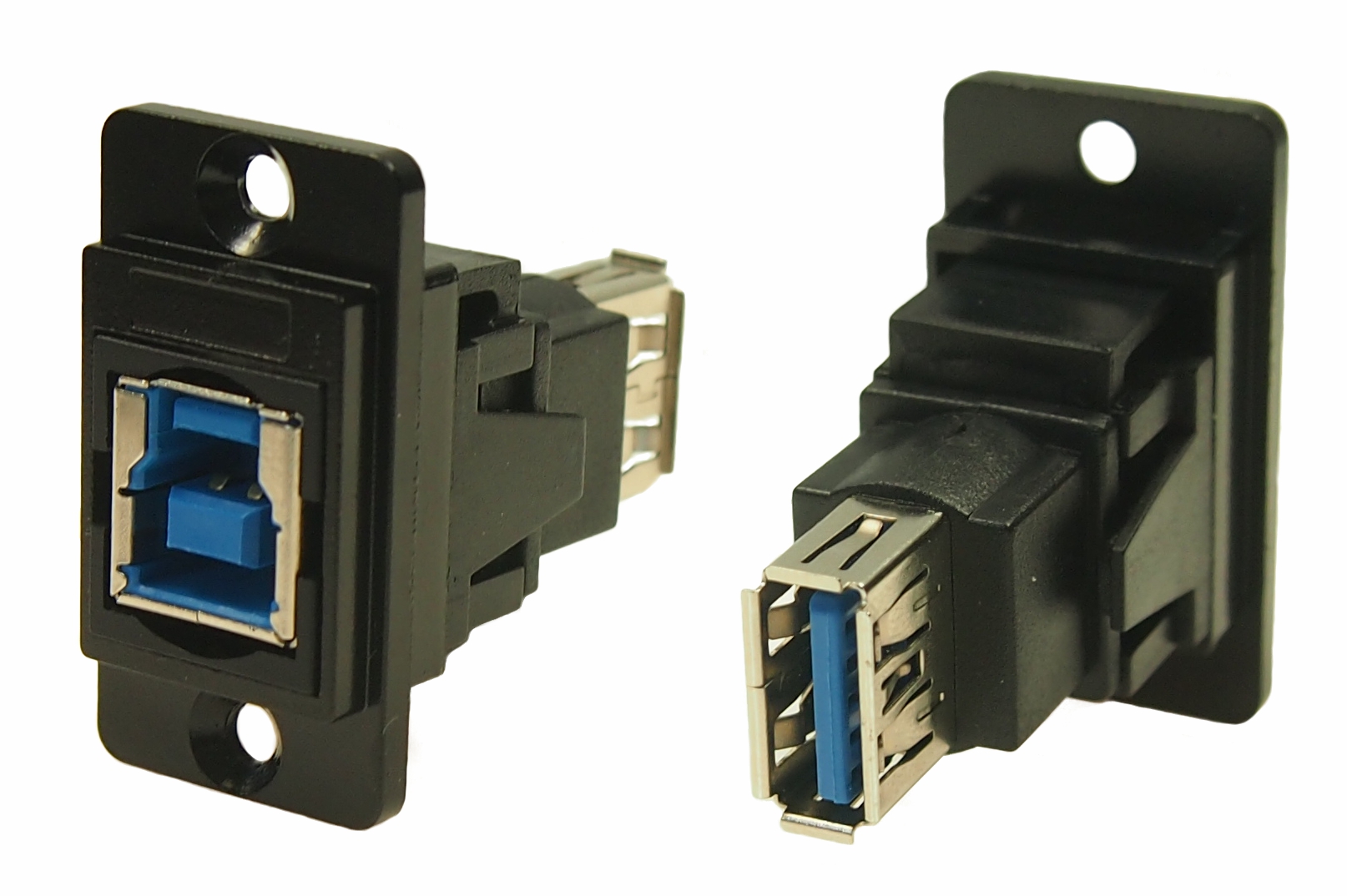 RS PRO Straight, Panel Female/Female- 2 Port Type USB Type B to A USB Connector USB 3.0