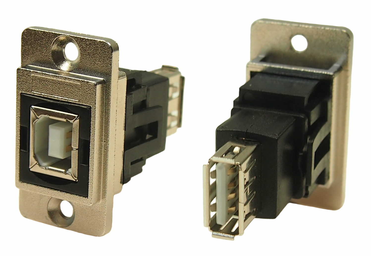 RS PRO Straight, Panel Female/Female- 2 Port Type USB Type B to A USB Connector USB 2.0