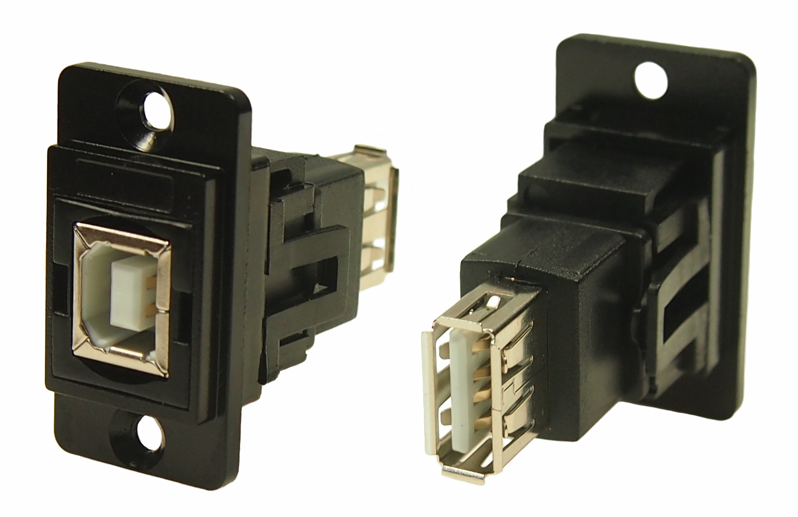 RS PRO Straight, Panel Female/Female- 2 Port Type USB Type B to A USB Connector USB 2.0