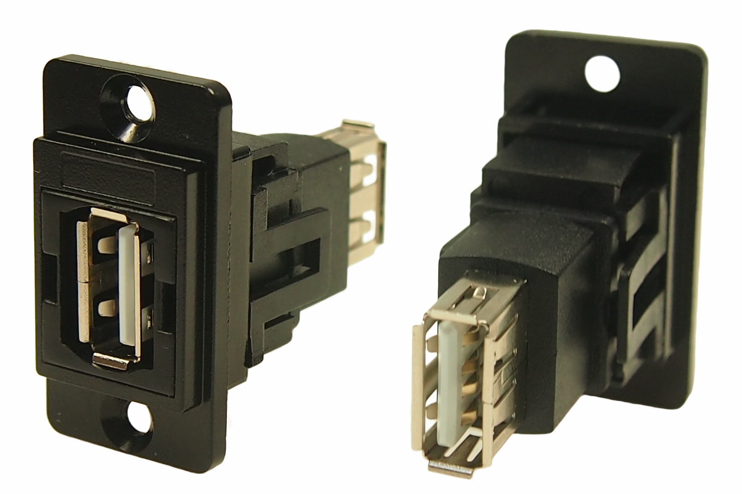 RS PRO Straight, Panel Female/Female- 2 Port Type USB Type A to A USB Connector USB 2.0