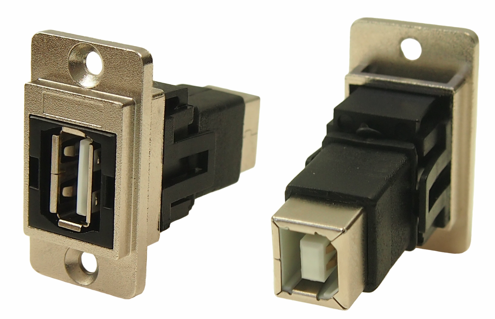 RS PRO Straight, Panel Female/Female- 2 Port Type USB Type A to B USB Connector USB 2.0
