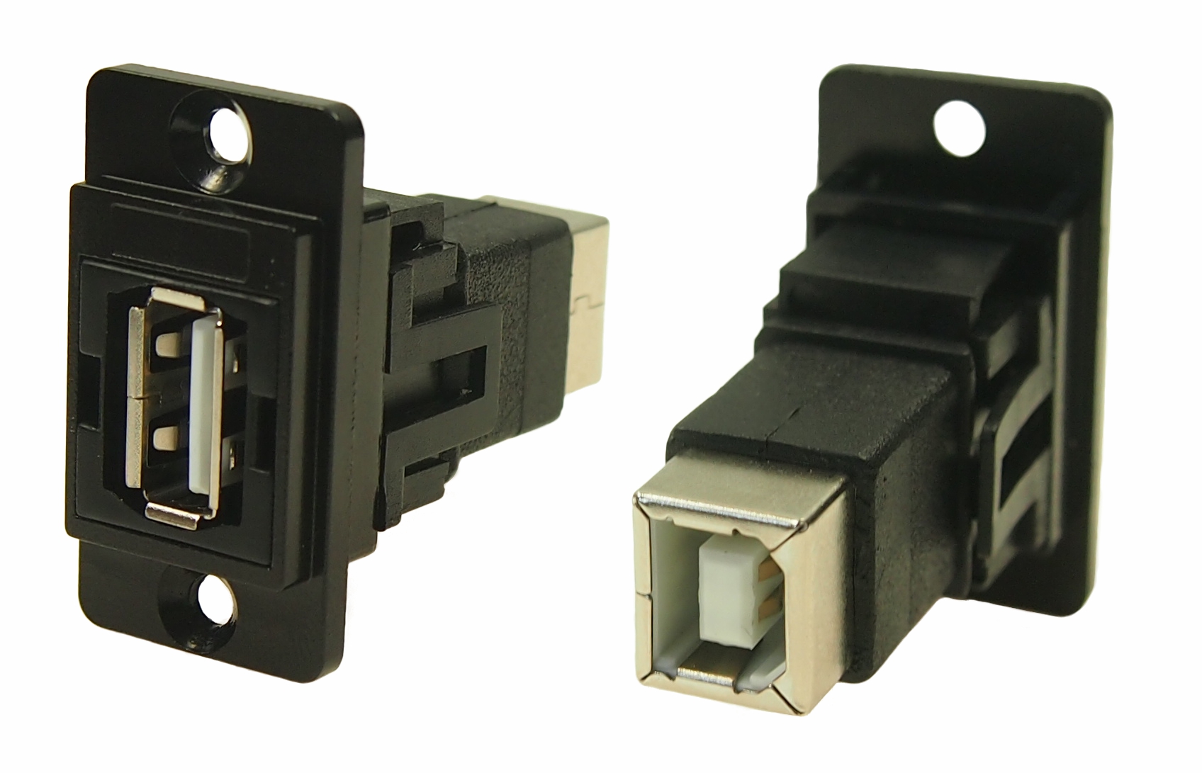RS PRO Straight, Panel Female/Female- 2 Port Type USB Type A to B USB Connector USB 2.0