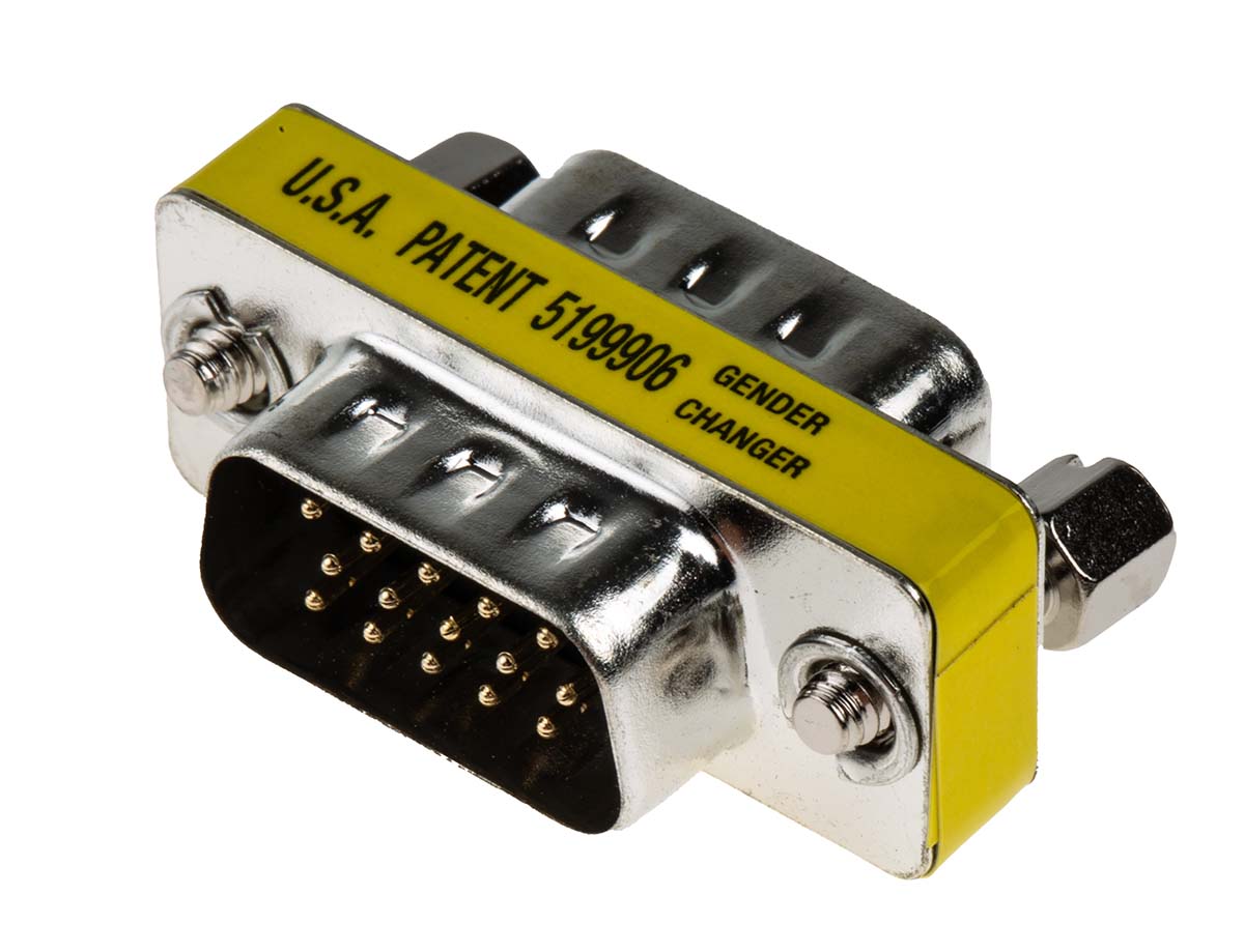 RS PRO D-Sub Adapter 15-Way D-Sub to Male Male 15 Way D-Sub Male Male