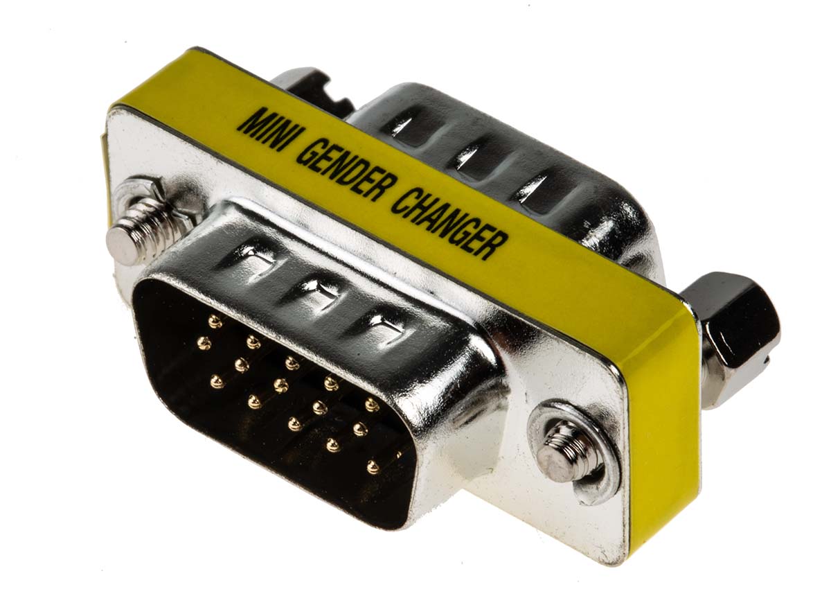 235-5699 RS PRO D-Sub Adapter 15-Way D-Sub to Male Male 15 Way D-Sub Male Male