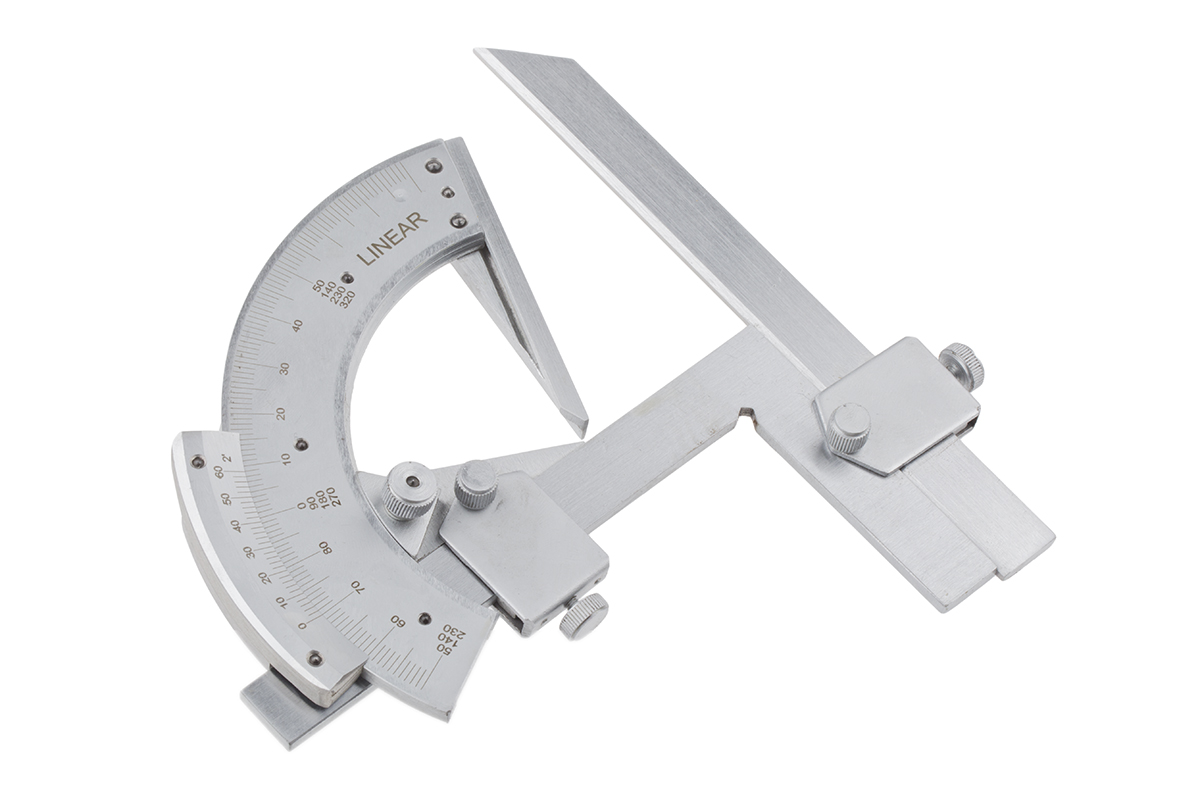 RS PRO Vernier Metric Bevel Protractor, 150 mm Stainless Steel Blade