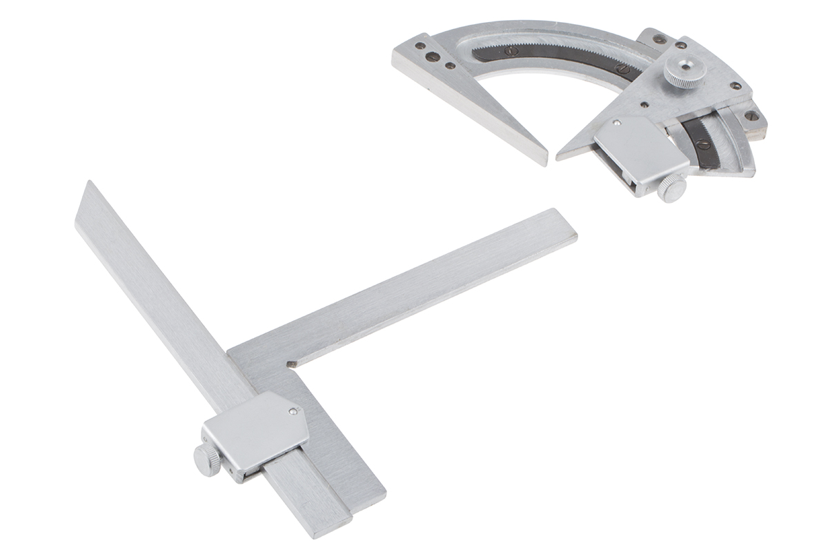 235-7550 RS PRO Vernier Metric Bevel Protractor, 150 mm Stainless Steel Blade