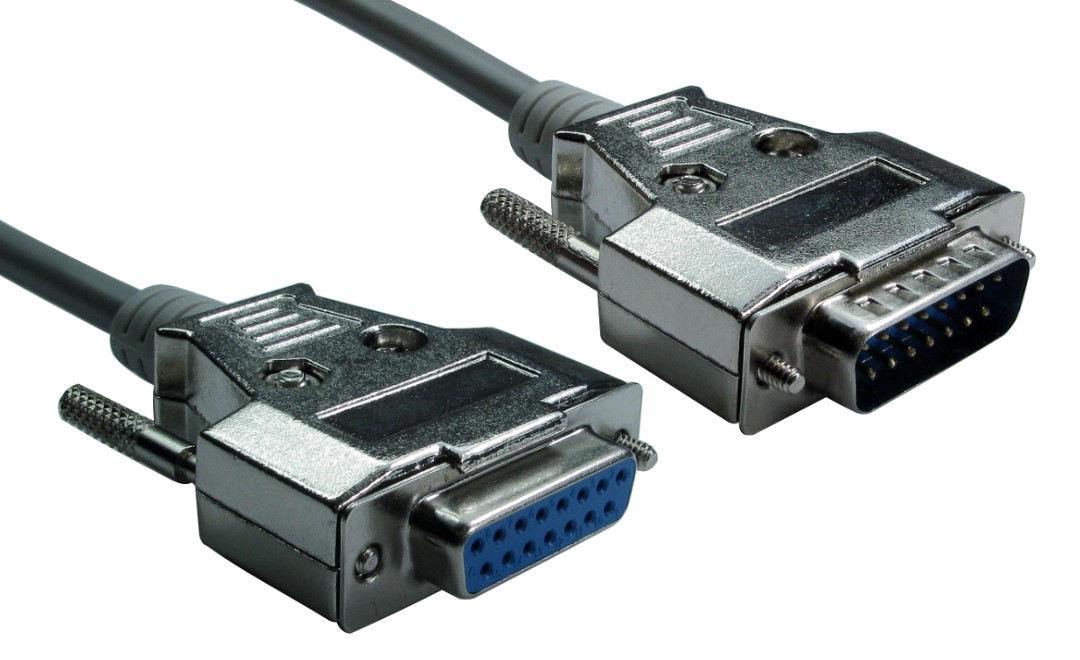 RS PRO Male D-Sub 15-Pin to Female D-Sub 15-Pin Serial Cable, 1 m Polyvinyl Chloride, RS PRO Series