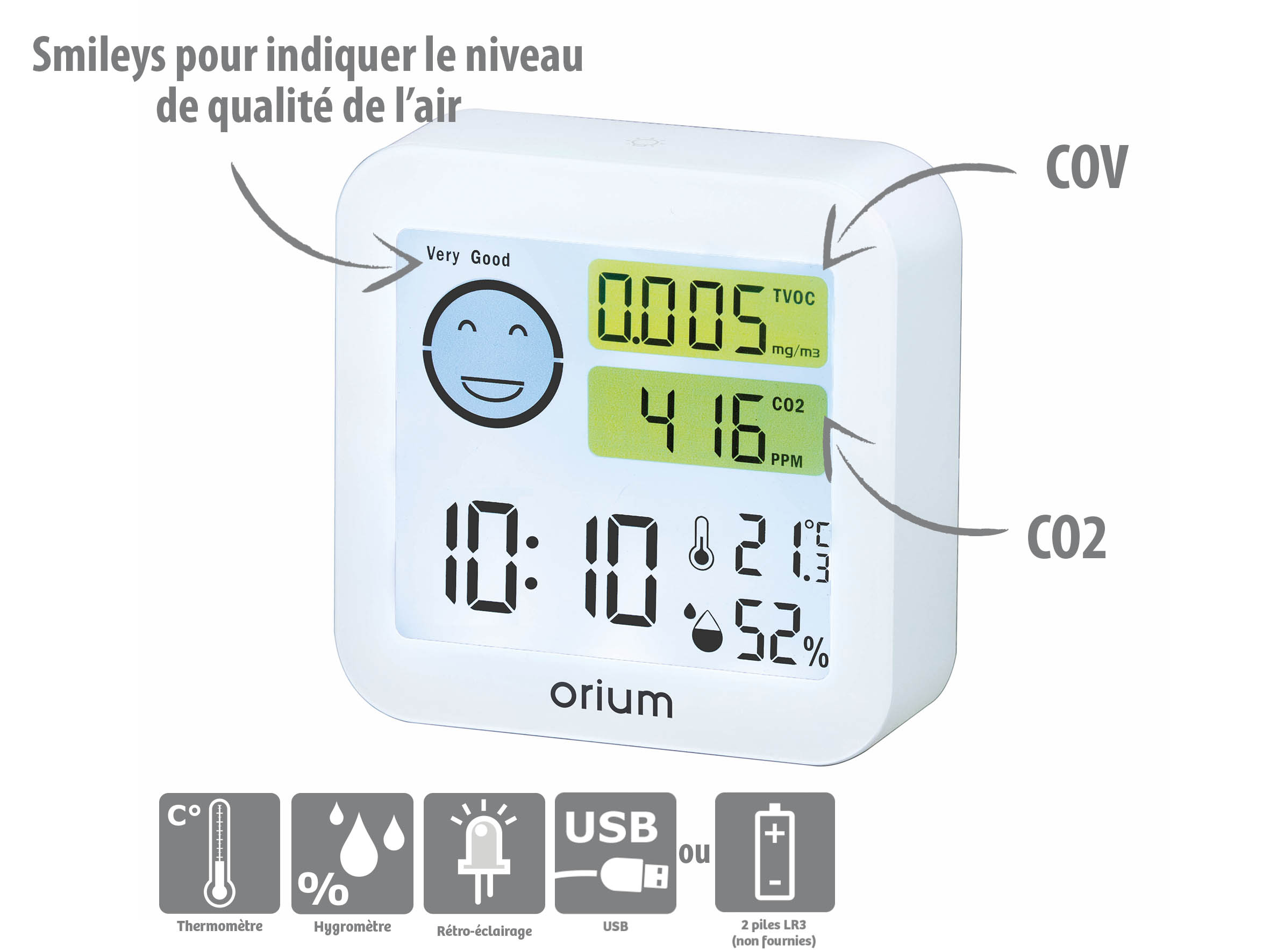 23656 Orium Quaelis 20 Air Quality Meter 50 °C, 95 %RH Max