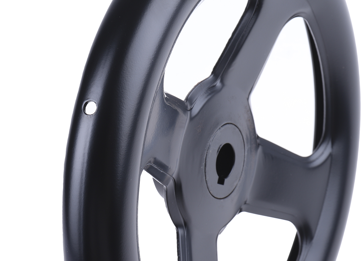 237-328 RS PRO Black Steel Hand Wheel, 200 mm diameter