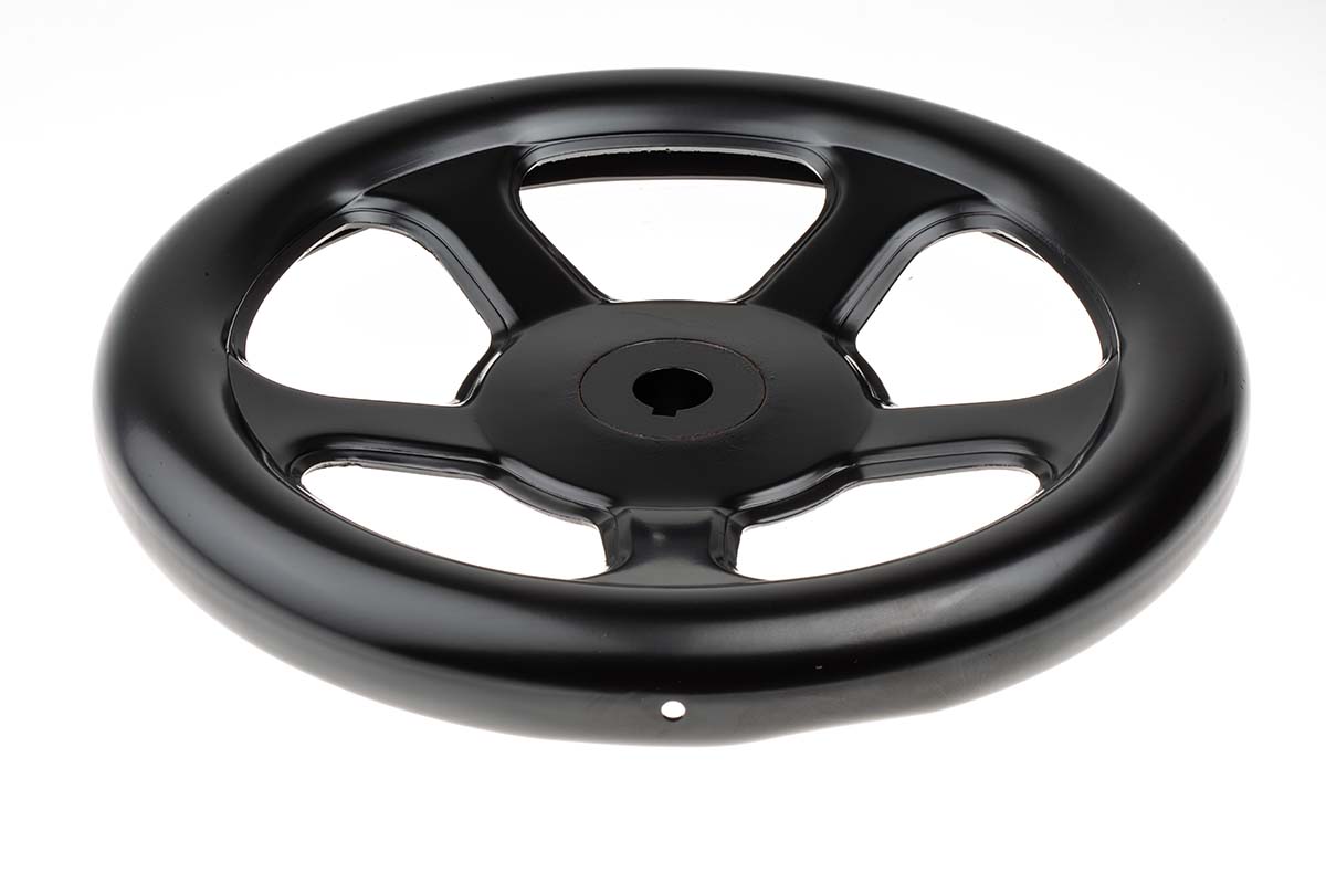 RS PRO Black Steel Hand Wheel, 250 mm diameter