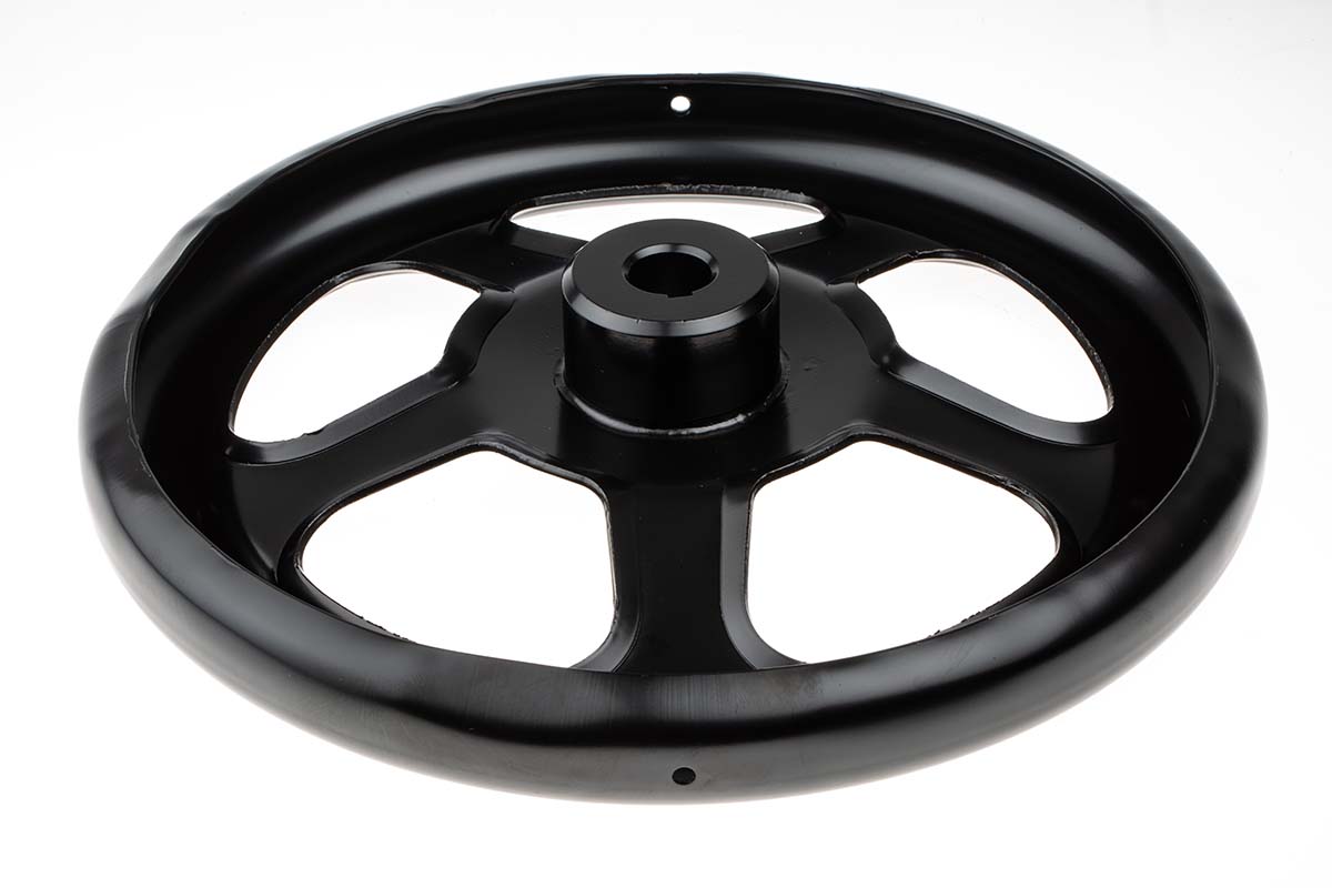 237-366 RS PRO Black Steel Hand Wheel, 250 mm diameter