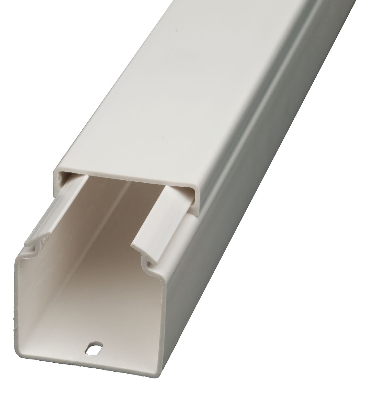 RS PRO 9005 White - Open Slot, W15mm x D15 mm, L2 m, Polyvinyl Chloride