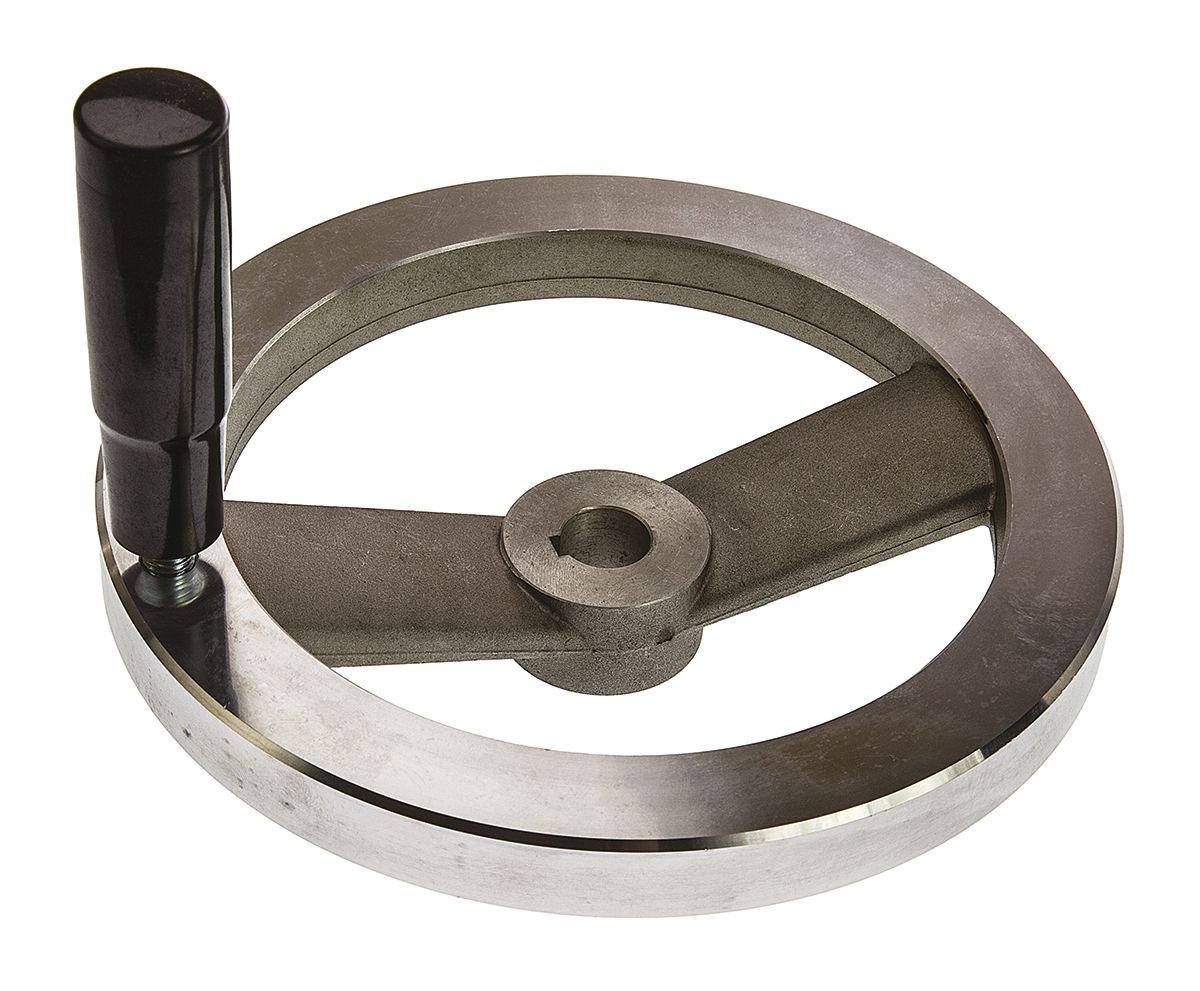 RS PRO Silver Die Cast Aluminium Hand Wheel, 200 mm diameter