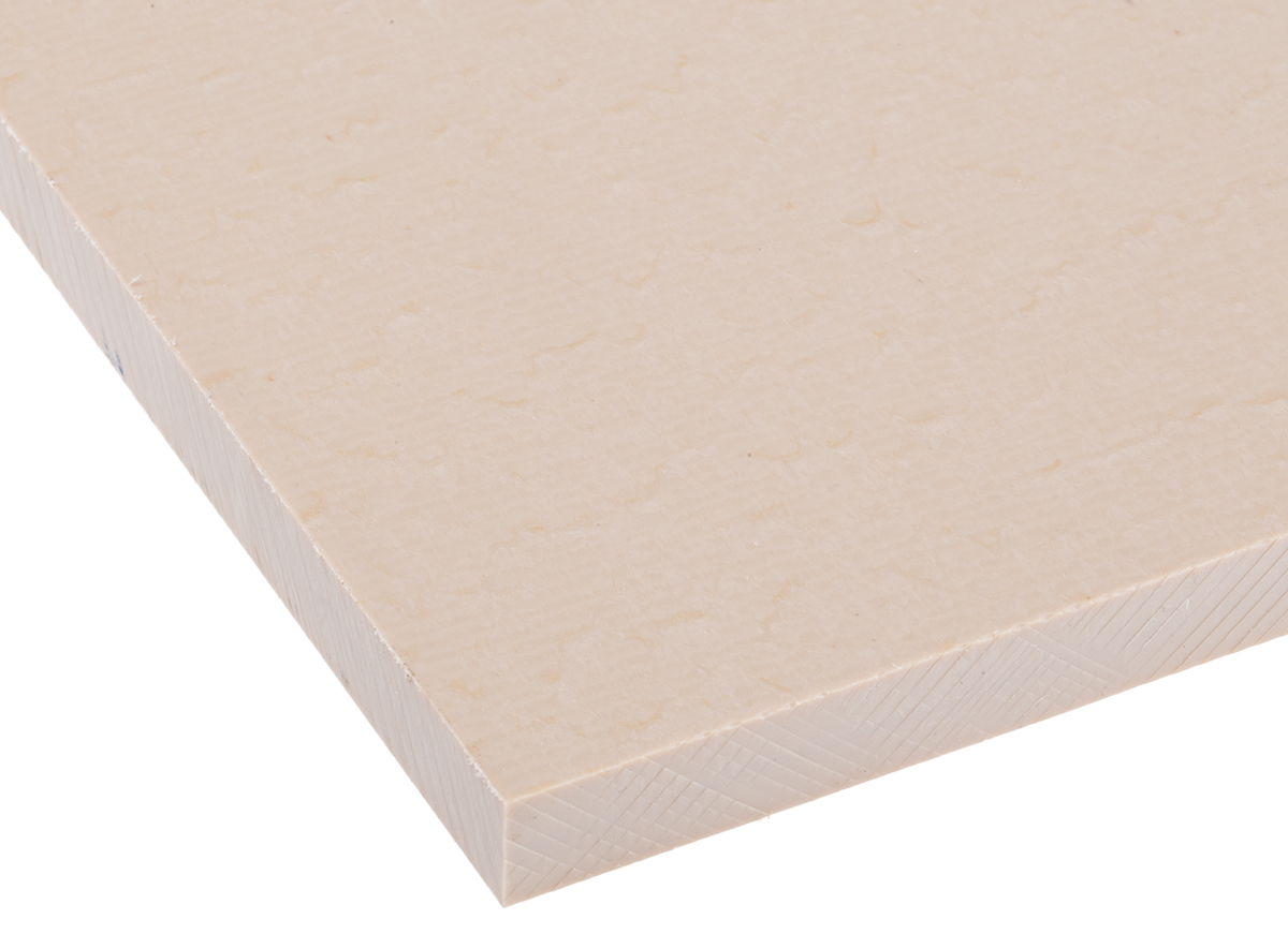 RS PRO Beige Polyetheretherketone Plastic Sheet, 300 mm x 245mm x 10 mm