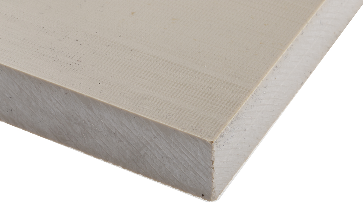 RS PRO Beige Polyetheretherketone Plastic Sheet, 300 mm x 245mm x 20 mm