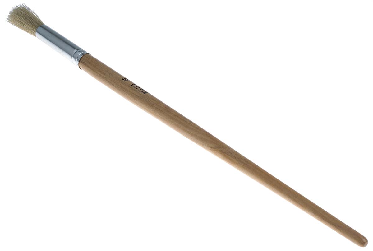 Cottam Thin, 12.7 mm Fibre Paint Brush with Round Bristles