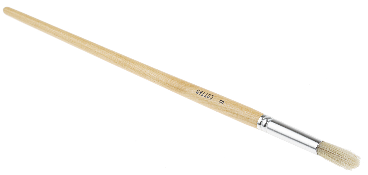 Cottam Thin, 9.5 mm Fibre Paint Brush with Round Bristles