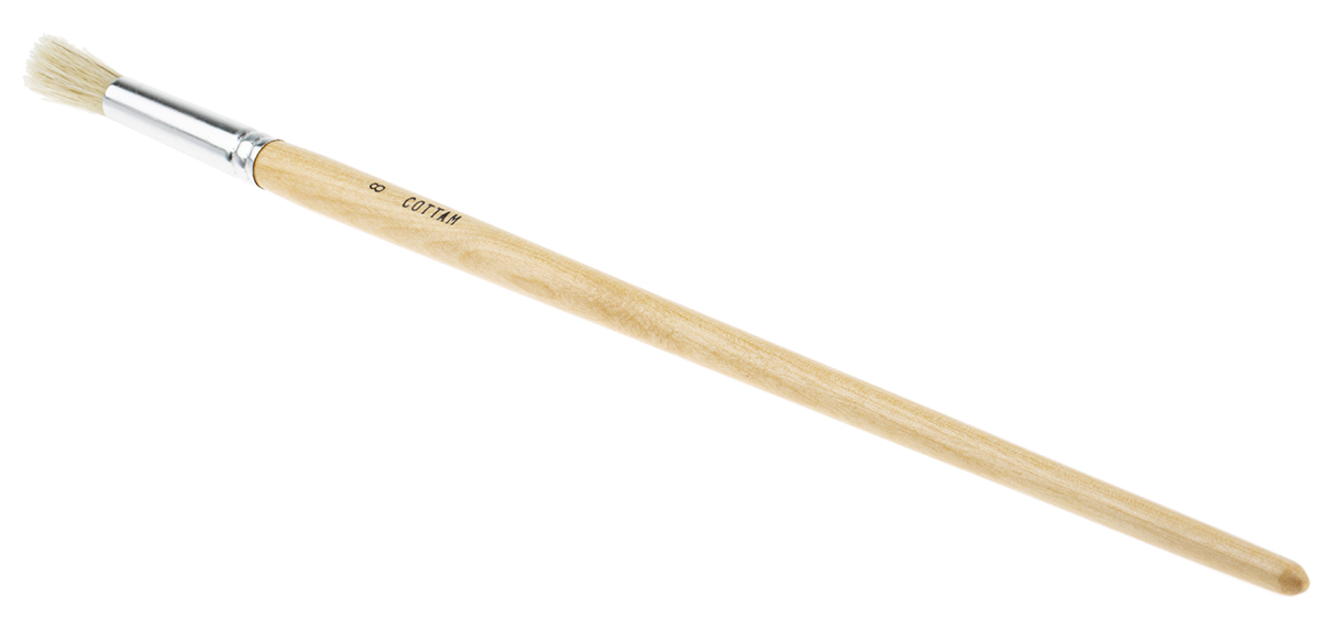 237-9235 Cottam Thin, 9.5 mm Fibre Paint Brush with Round Bristles