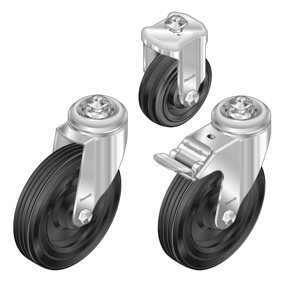 Bosch Rexroth Swivel Castor Wheel, 800N Capacity, 125mm Wheel
