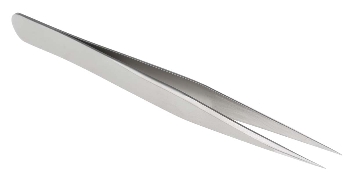 RS PRO 110mm Stainless Steel Short Tweezer