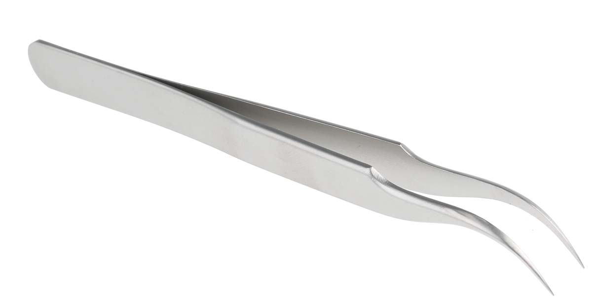 RS PRO 115mm Stainless Steel Curved Tweezer
