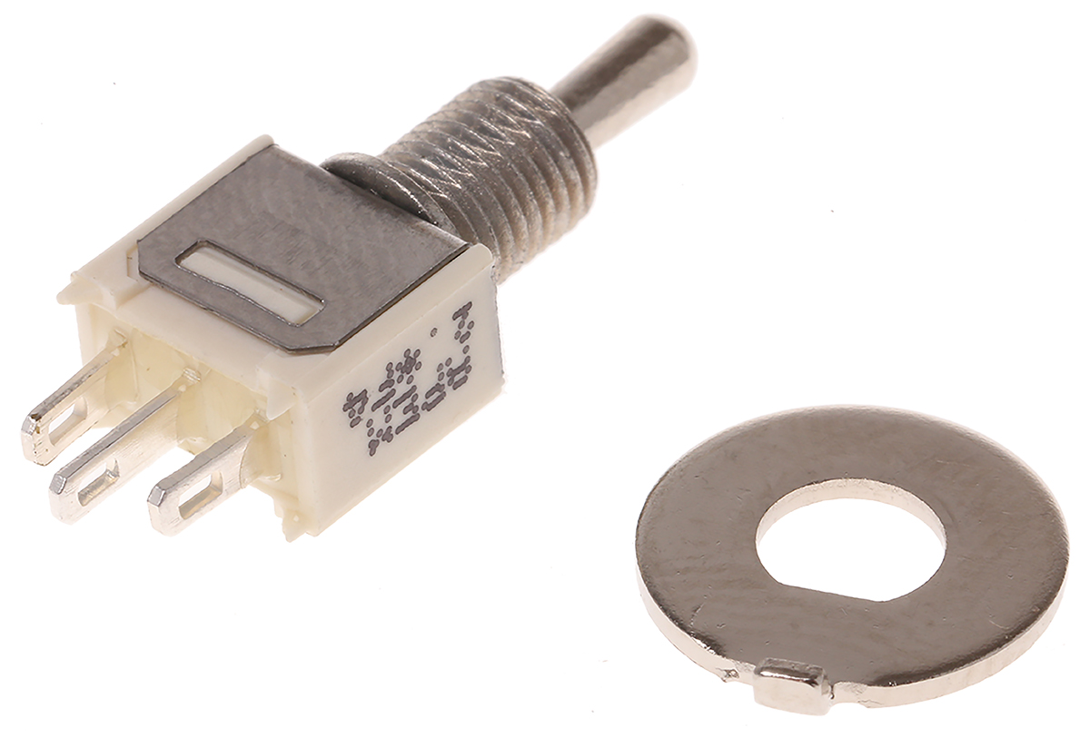 APEM Toggle Switch, Panel Mount, On-Off-On, SPST, Solder Terminal