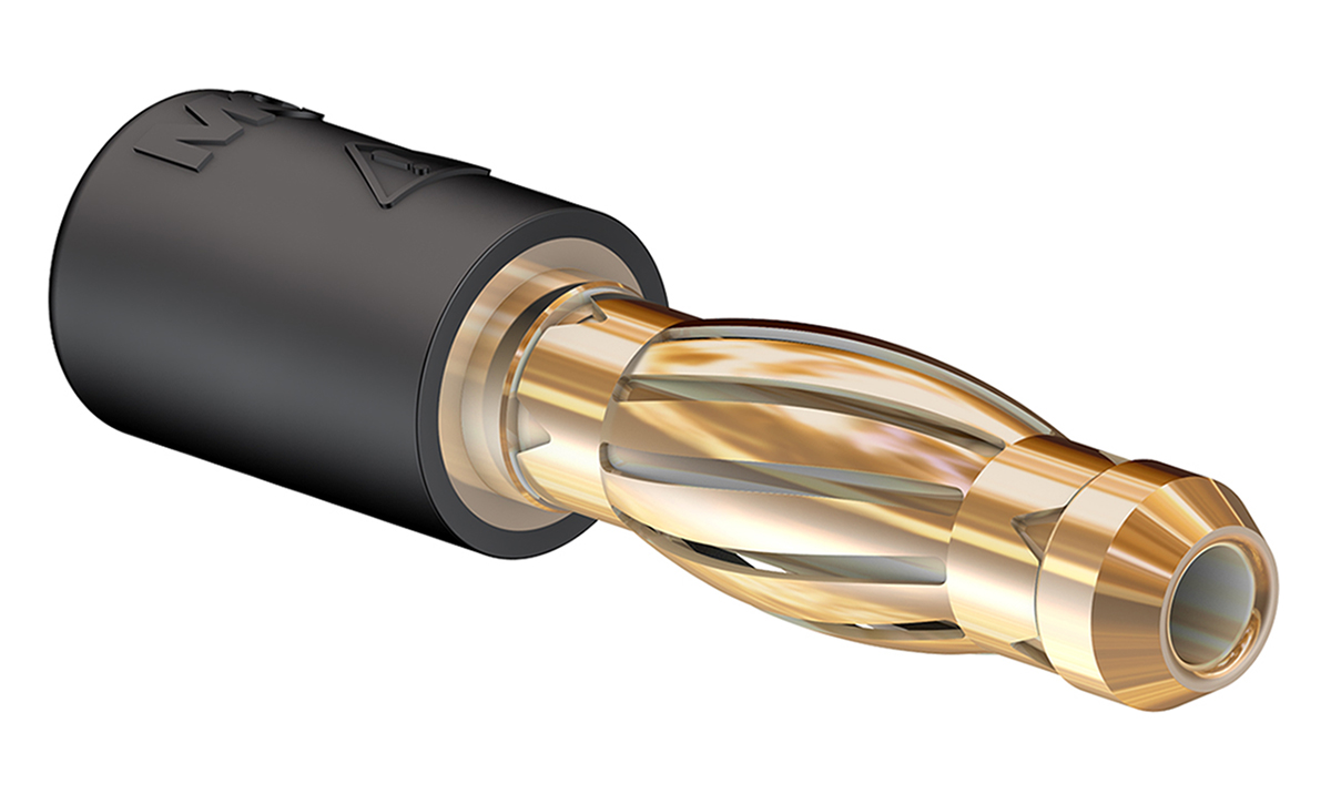 240106-21 Staubli Black Test Connector Adapter With Brass contacts and Gold Plated