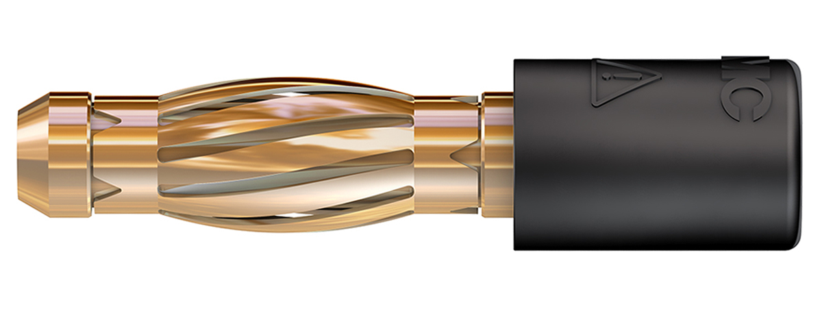 240106-21 Staubli Black Test Connector Adapter With Brass contacts and Gold Plated