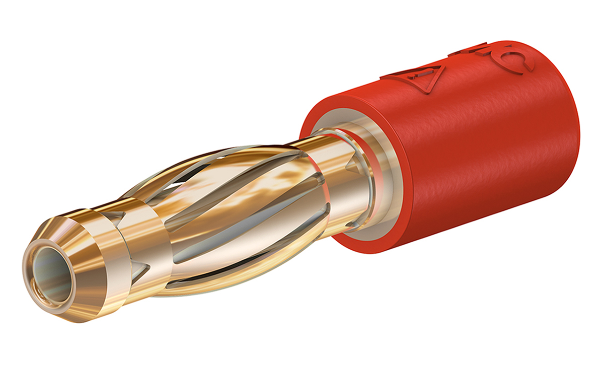Staubli Red Test Connector Adapter With Brass contacts and Gold Plated