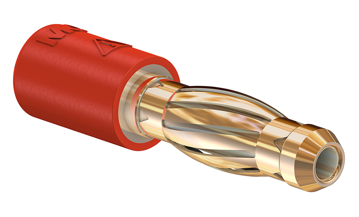 240106-22 Staubli Red Test Connector Adapter With Brass contacts and Gold Plated