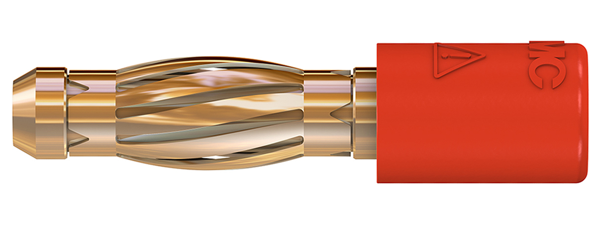 240106-22 Staubli Red Test Connector Adapter With Brass contacts and Gold Plated