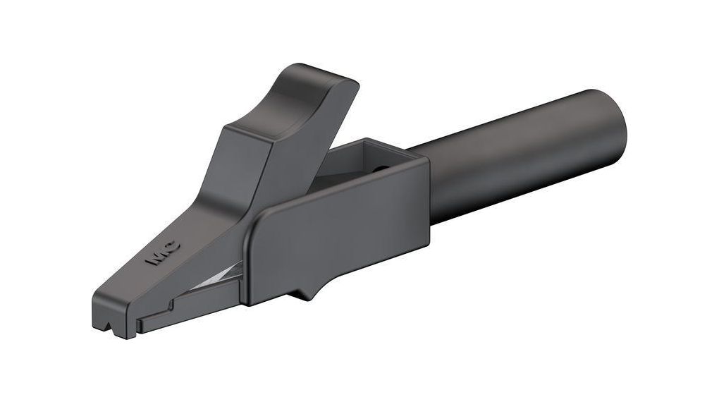 Staubli Crocodile Clip, Nickel Contact, Black