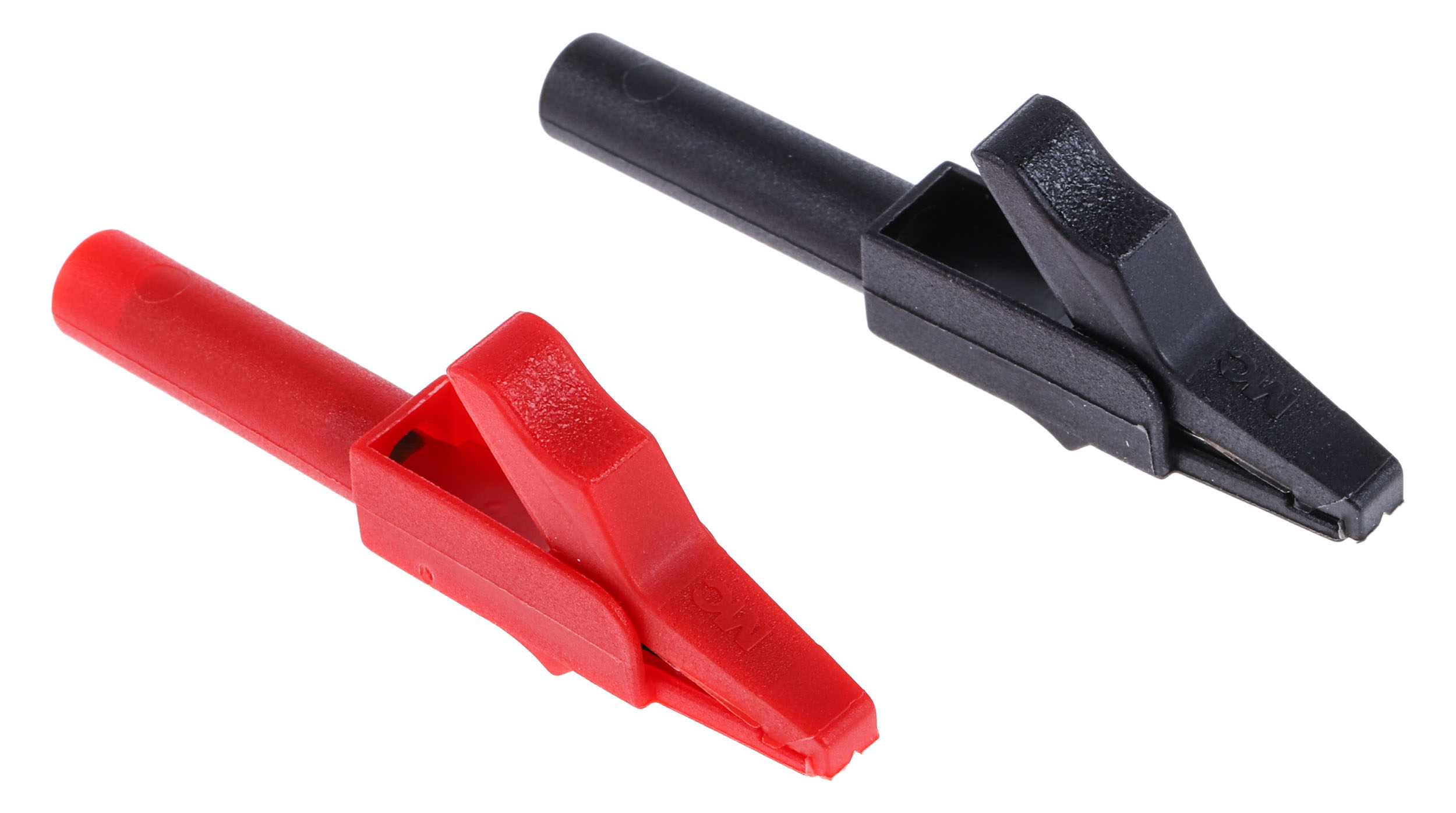 Staubli Crocodile Clip, Brass Contact, Black, Red