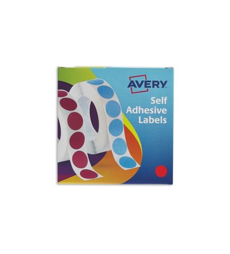 Avery Red Adhesive High Visibility Label Sheet, Pack of 1120 Per Pack