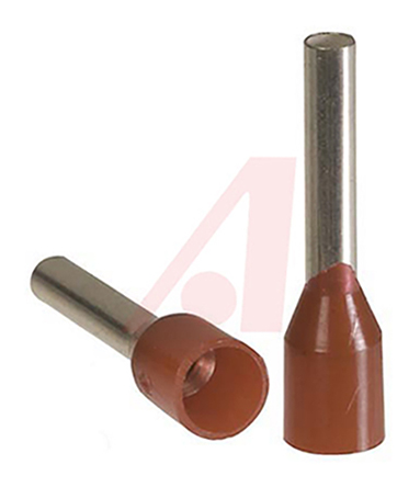 Altech Insulated Crimp Bootlace Ferrule, 10 mm Pin Length, 2 mm Pin Diameter, Red from 16 AWG to 16 AWG Wire Size