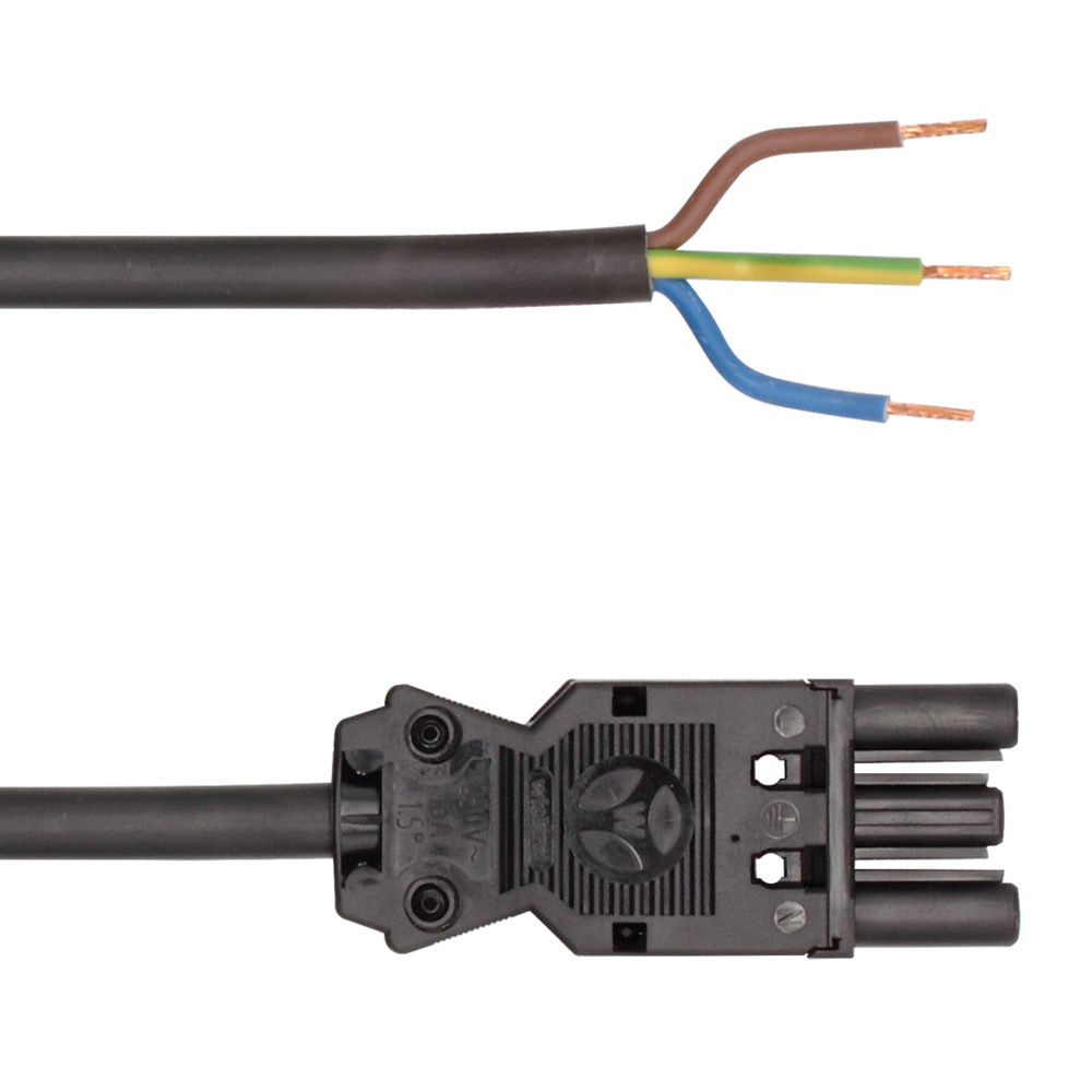 LED2WORK 240100 Series Cable Connection Line with GST18i3 Socket Male/Female, 16A, IP20