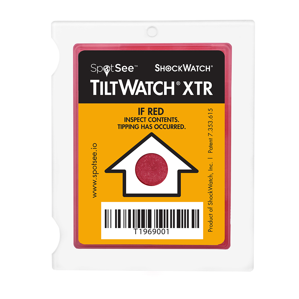 SpotSee Tilt Label TiltWatch XTR 5.29 mm x 60.31mm, 10 Per Pack