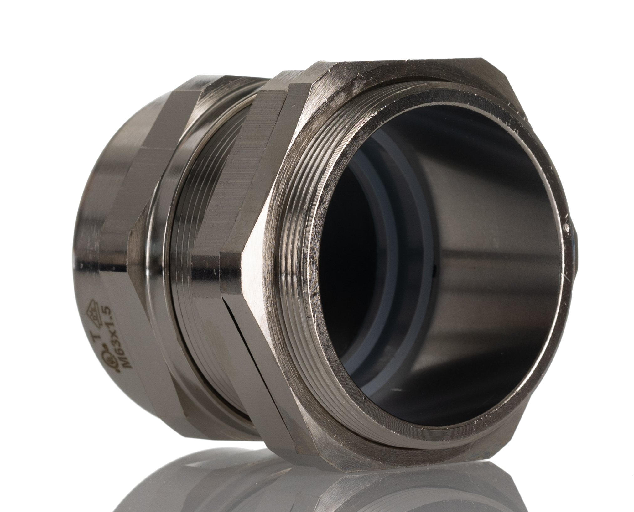 2411871 Rittal SZ Series Grey Brass Cable Gland, M63 Thread, 34 mm min., 44 mm max., IP68