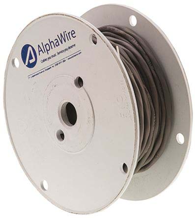 2411c-sl005 Alpha Wire Alpha Essentials Communication & Control Control Cable, 2 Cores, 0.56mm² 20 AWG, Screened, 30 m, Grey