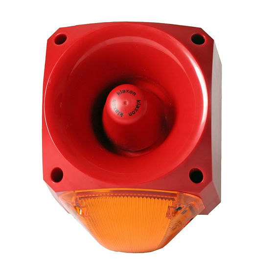 Klaxon PNC Series Amber Beacon, 110 → 230 V, IP66, Fixed Mount, 116dB at 1 Metre