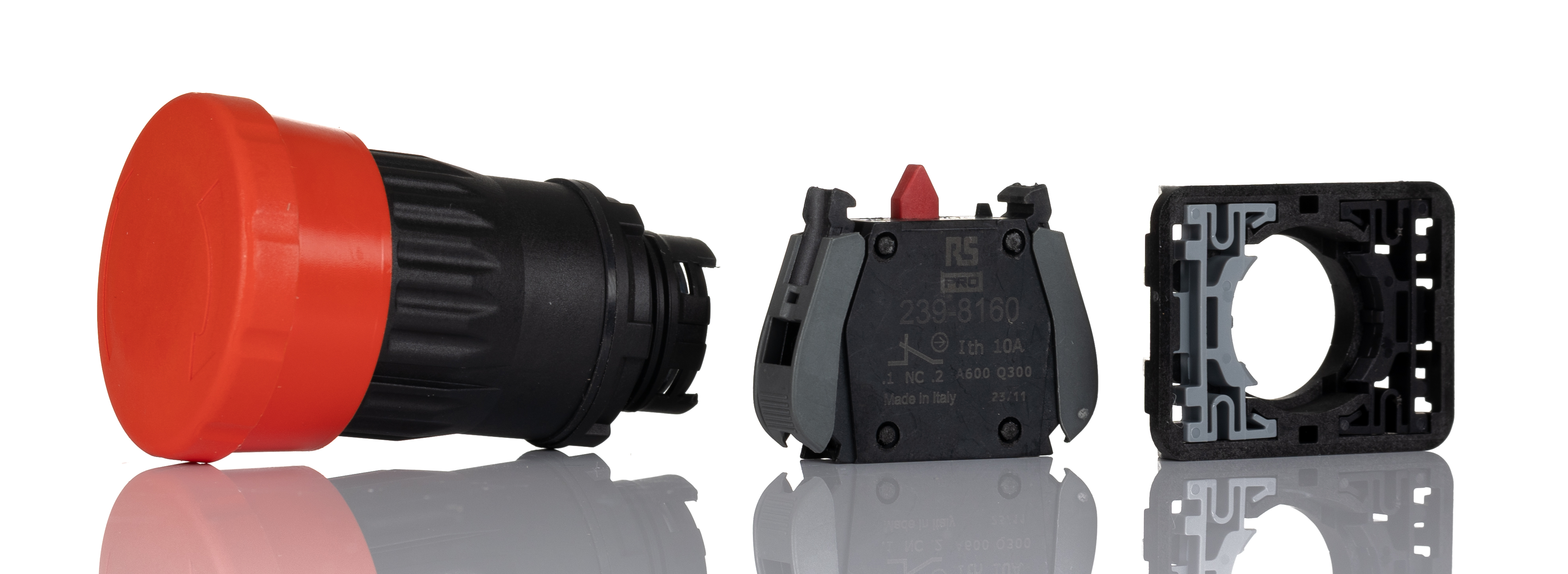 242-0836 RS PRO SA Series Twist Release Emergency Stop Push Button, Panel Mount, 22 mm Cutout, 1 NC, IP65