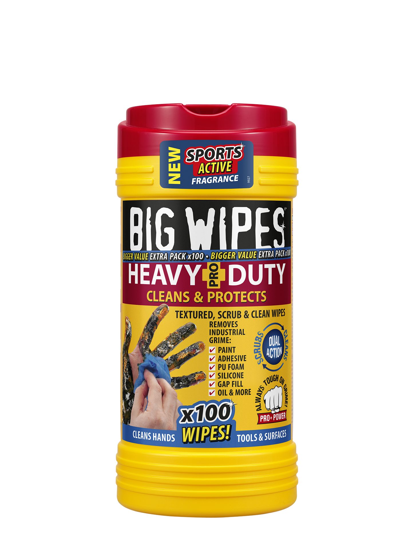 2420 Big Wipes HEAVY DUTY PRO Wet Wet Wipes, Tub of, 200 x 300 mm 100 Per Pack