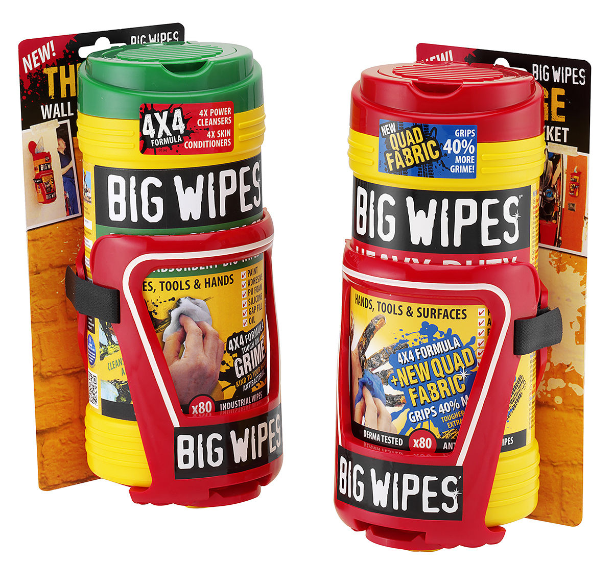 Big Wipes Wipe Dispenser, Wall Manual Red, Wall Mounting
