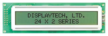 Displaytech 242A-BC-BC Alphanumeric LED LCD Monochrome Display, Yellow on Green, 2 x 24