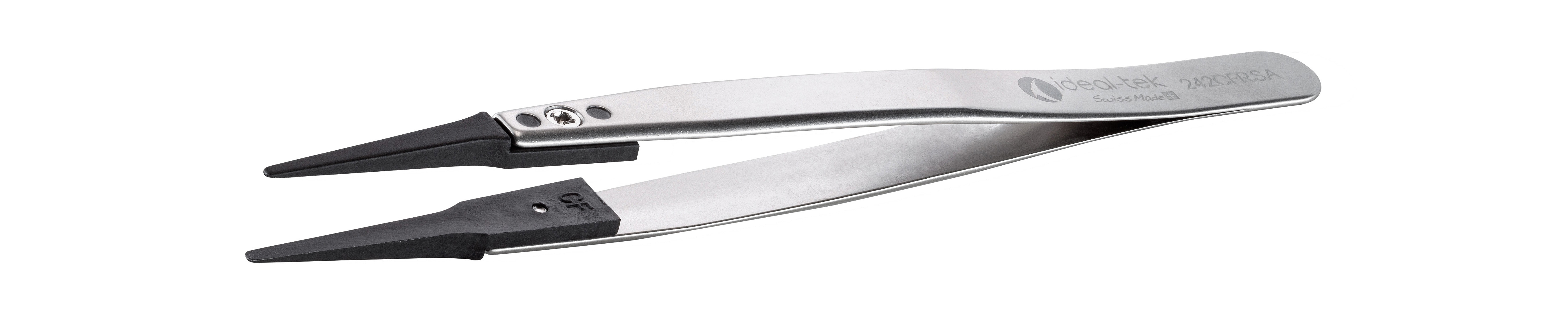 ideal-tek 130mm Carbon Fibre, Stainless Steel, Polyamide 66 Straight Fine ESD Safe Tweezer