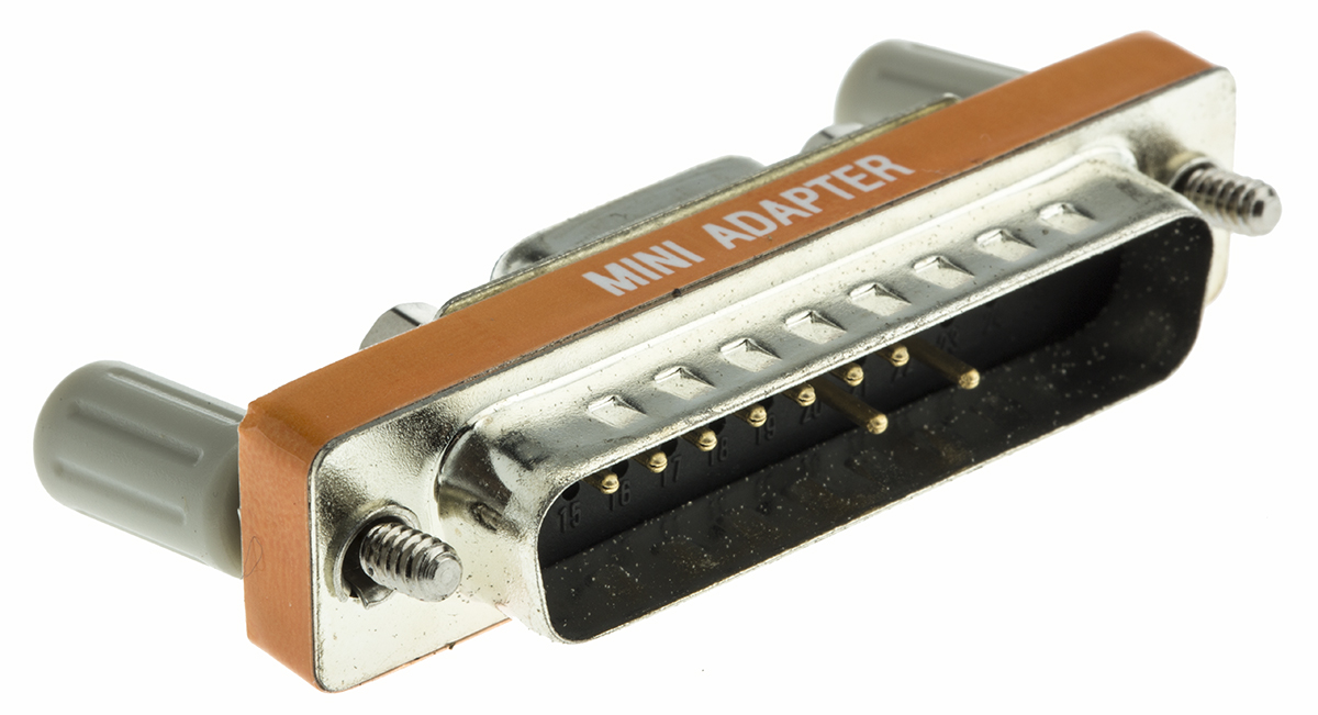 RS PRO D-Sub Adapter 25-Way D-Sub to Male Male 9-Way D-Sub Female Female