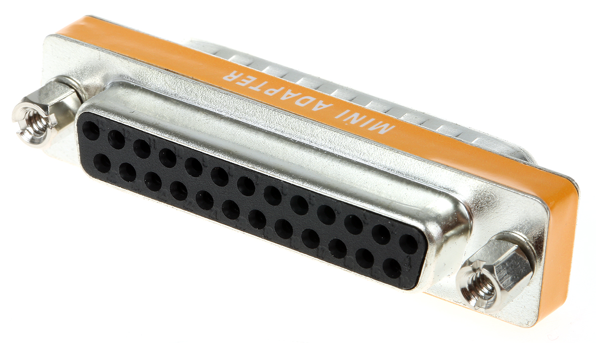 RS PRO D-Sub Adapter 25-Way D-Sub to Male Male 25 Way D-Sub Female Female