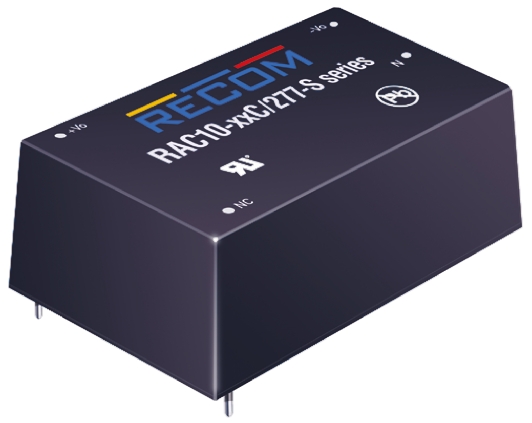 Recom Switching Power Supply, RAC10-15SC/277, 15V dc, 670mA, 10W, 1 Output, 80 → 305V ac Input Voltage