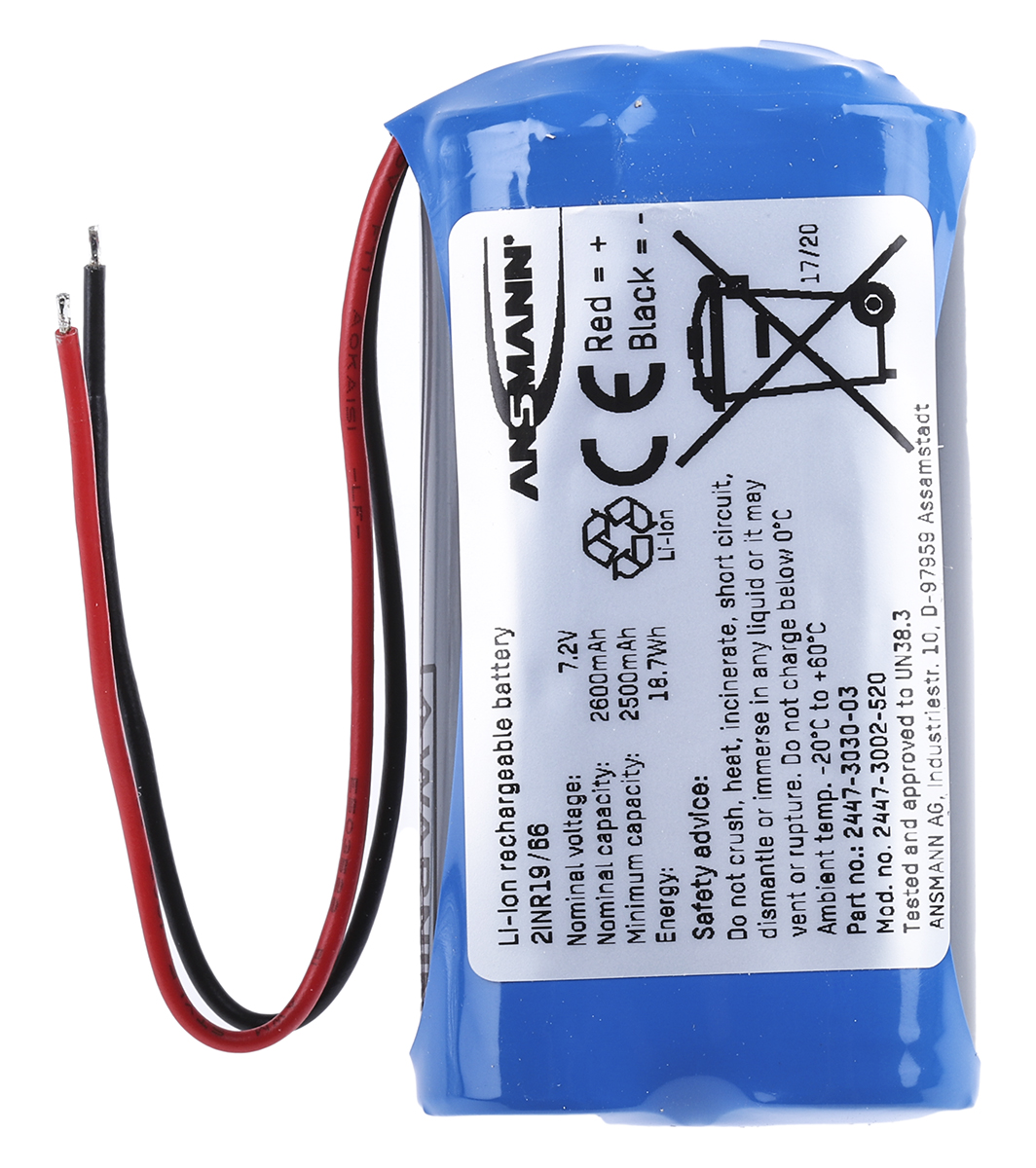 Ansmann 7.2 V Lithium-ion Rechargeable Battery Pack 2, 2600 mAh